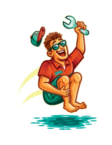 Cartoon man jumping in water Cartoon man jumping in water